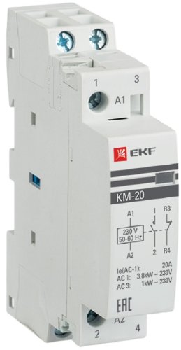 Контактор модульный EKF PROxima КМ 1п 1НО+1НЗ 20А 230В АС картинка